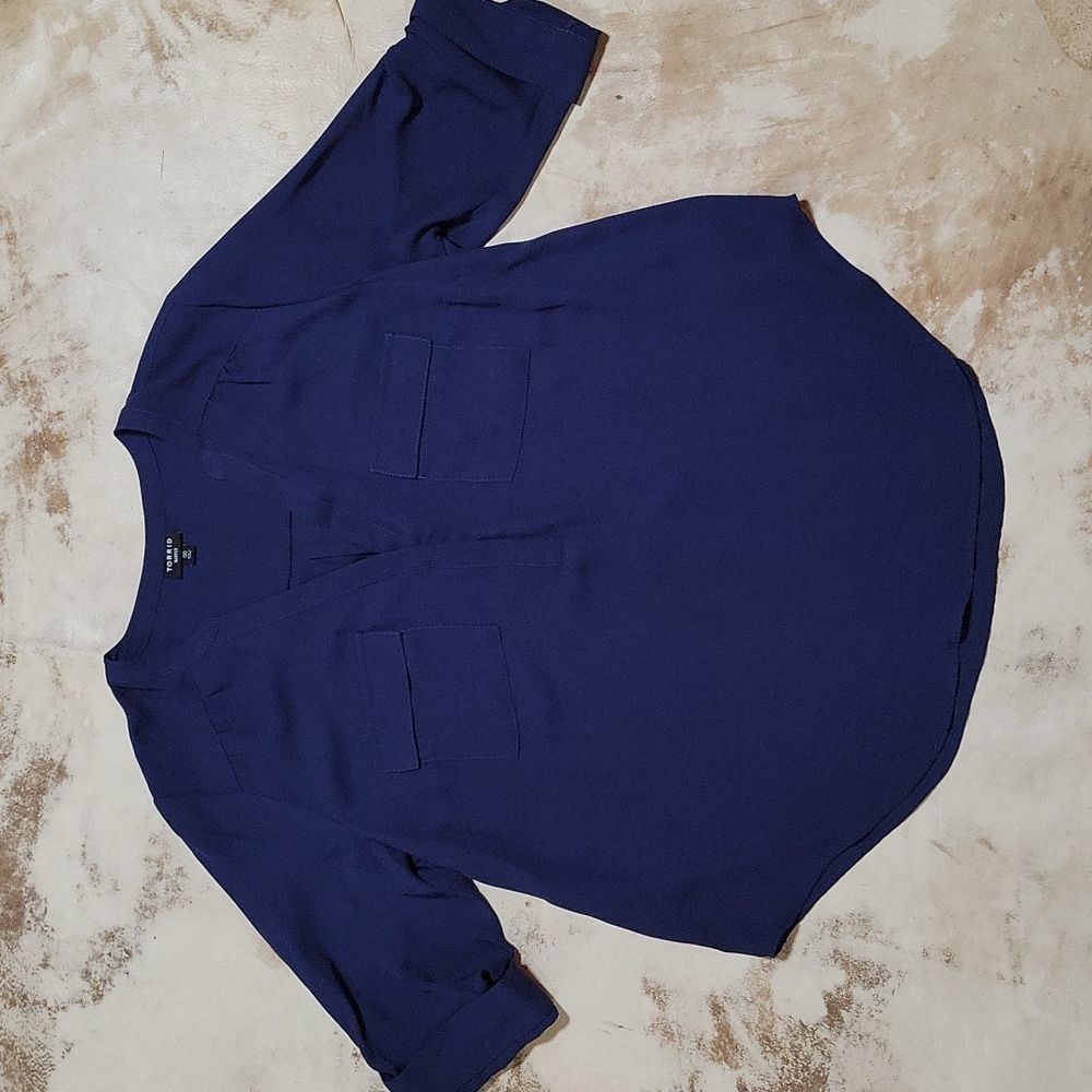 Navy Torrid Harper Blouse